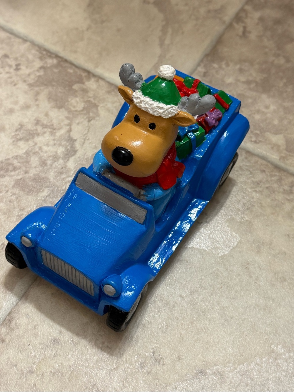 American Greetings Comet in blue car Christmas reindeer